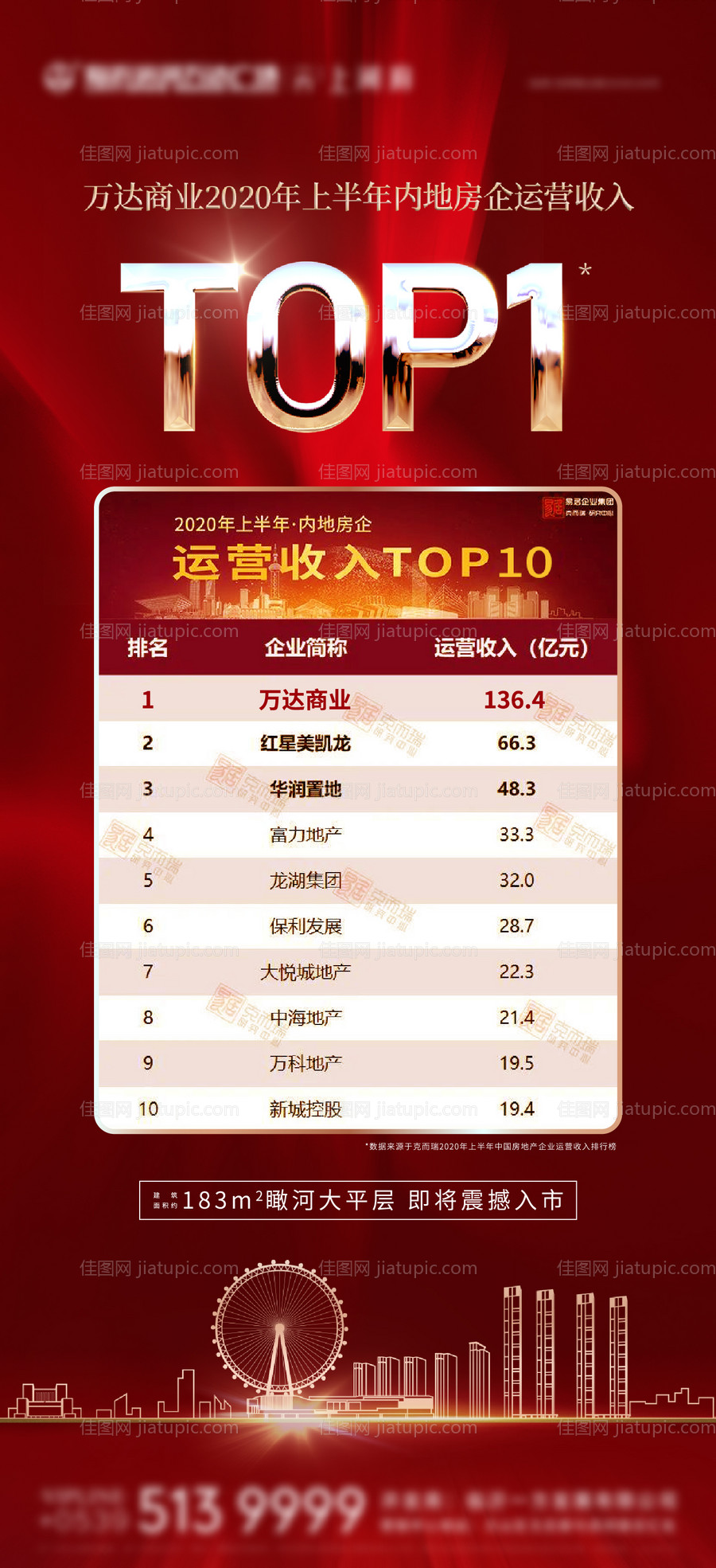 地产top排行榜单图海报-源文件