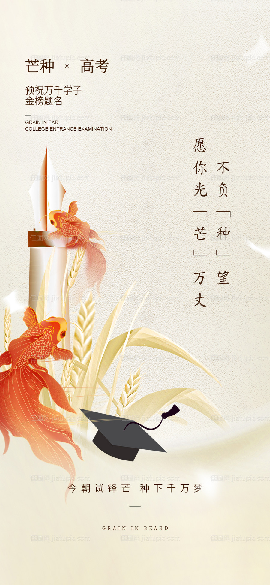 芒种节气高考祝福海报-源文件